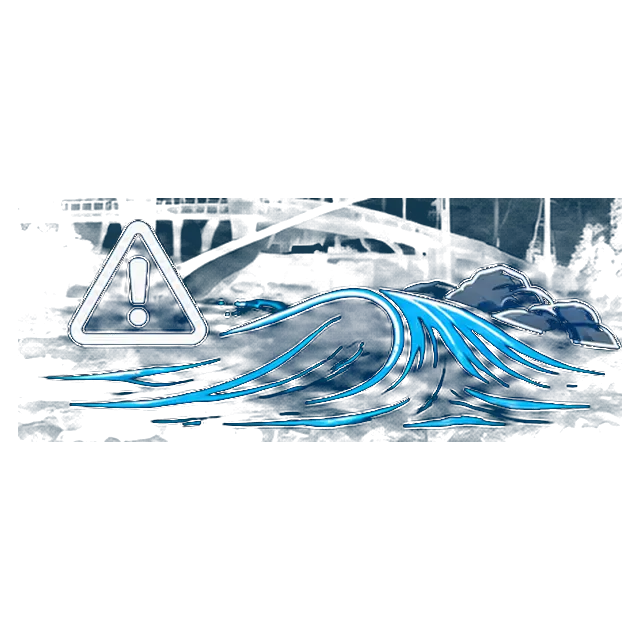 Wave safety warning icon